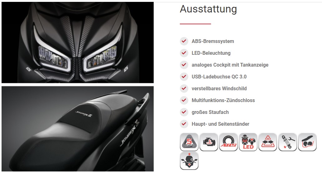 Joymax-z-125_ausstattung